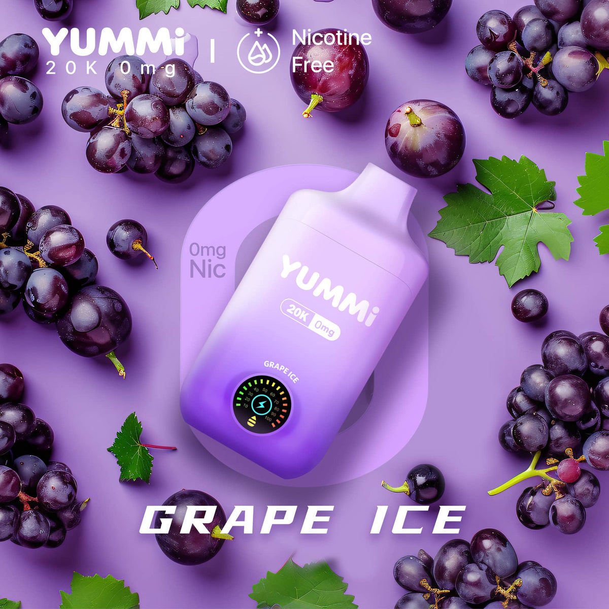 Nicotine Free YUMMI 20K Disposable Grape Ice - Vape Kingdom
