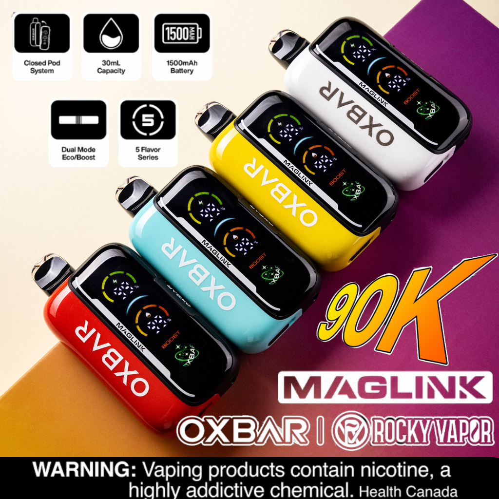 OXBAR Rocky Vapor MAGLINK 90K Review | New OXBAR 90K Starter Kit Canada –  Vape Kingdom