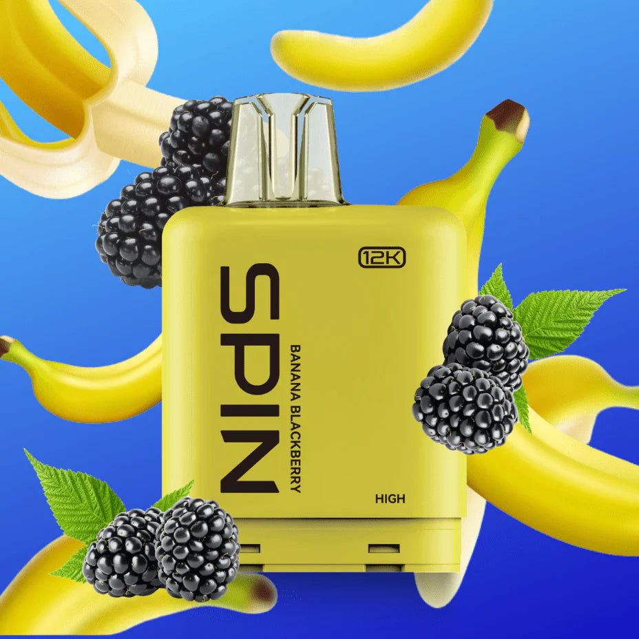 Spin Fizz X Pod 12000 Puffs Vape - Banane Mûre 