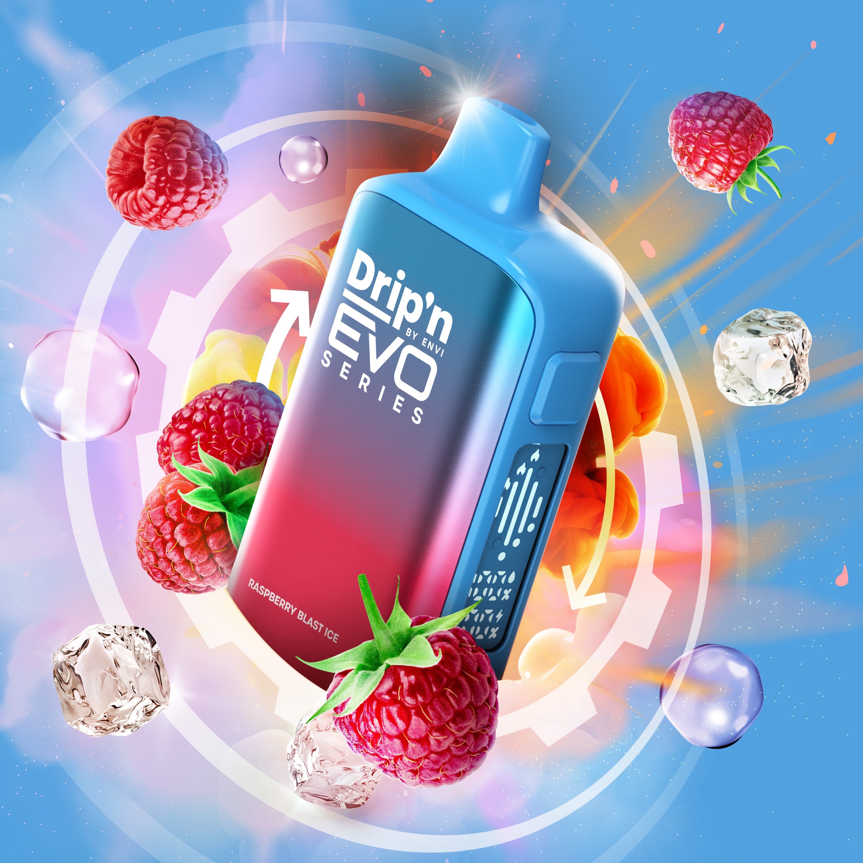Drip'n by Envi EVO 63K Disposable Raspberry Blast Ice - Vape Kingdom