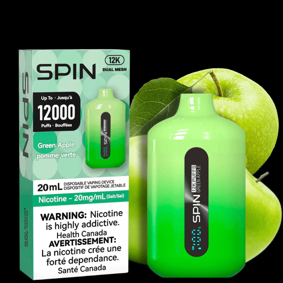 Spin 12K (12000) Disposable Vape - Green Apple