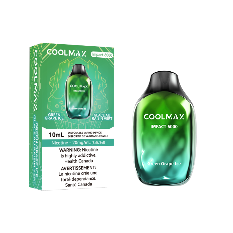 Coolmax Impact 6000 Disposable Vape Green Grape Ice(Super Cool)