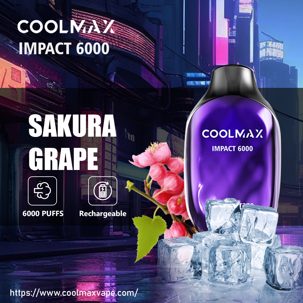 Coolmax Impact 6000 Disposable Vape Sakura Grape(Super Cool)