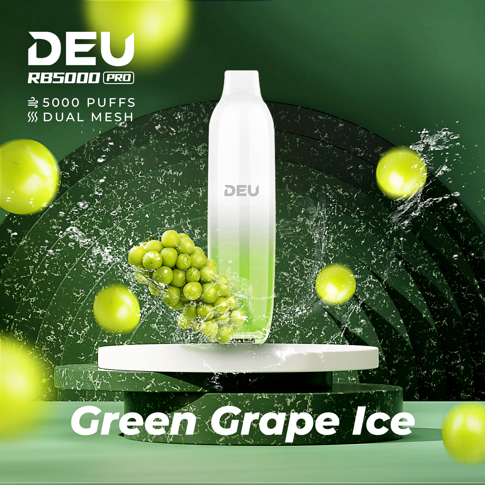 Deu Rb5000 Pro Disposable Vape Green Grape Ice(Super Cool)