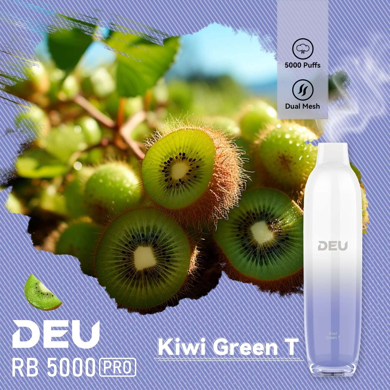 Deu Rb5000 Pro Disposable Vape Kiwi Green T