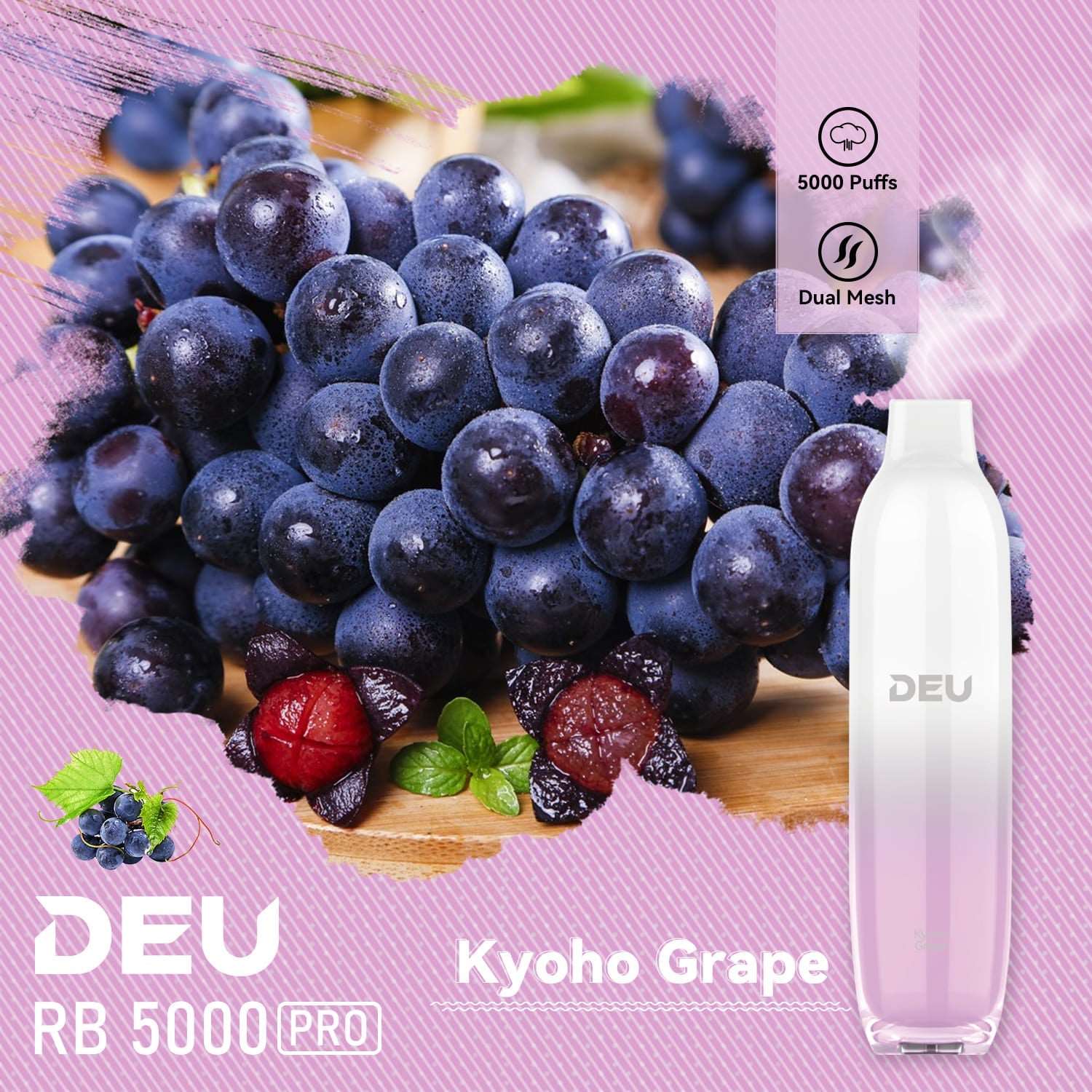 Deu Rb5000 Pro Disposable Vape Kyoho Grape