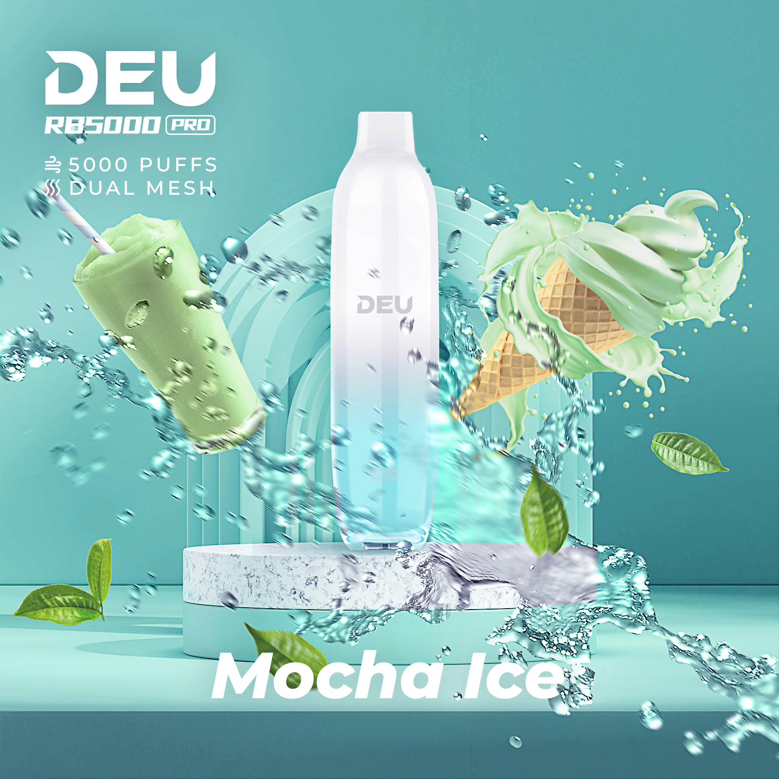 Deu Rb5000 Pro Disposable Vape Mocha Ice(Super Cool)