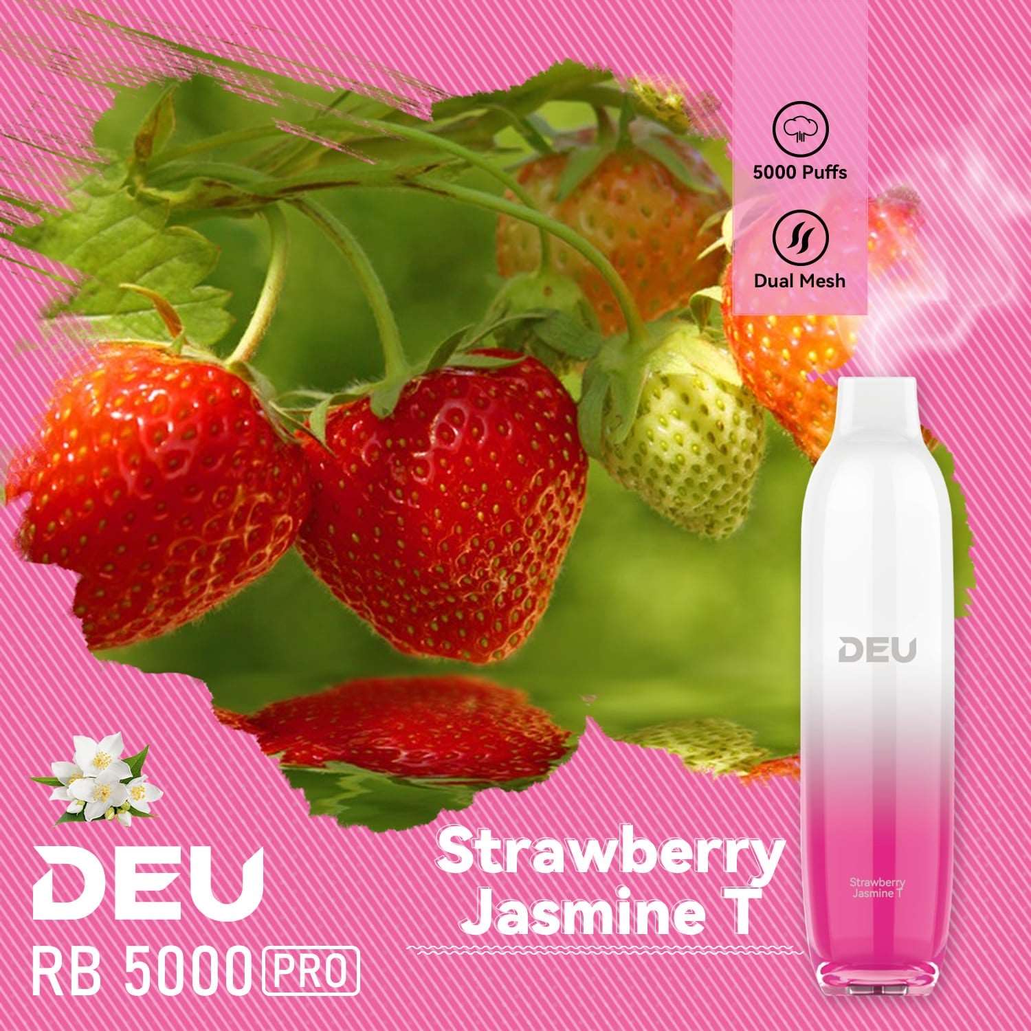 Deu Rb5000 Pro Disposable Vape Strawberry Jasmine T