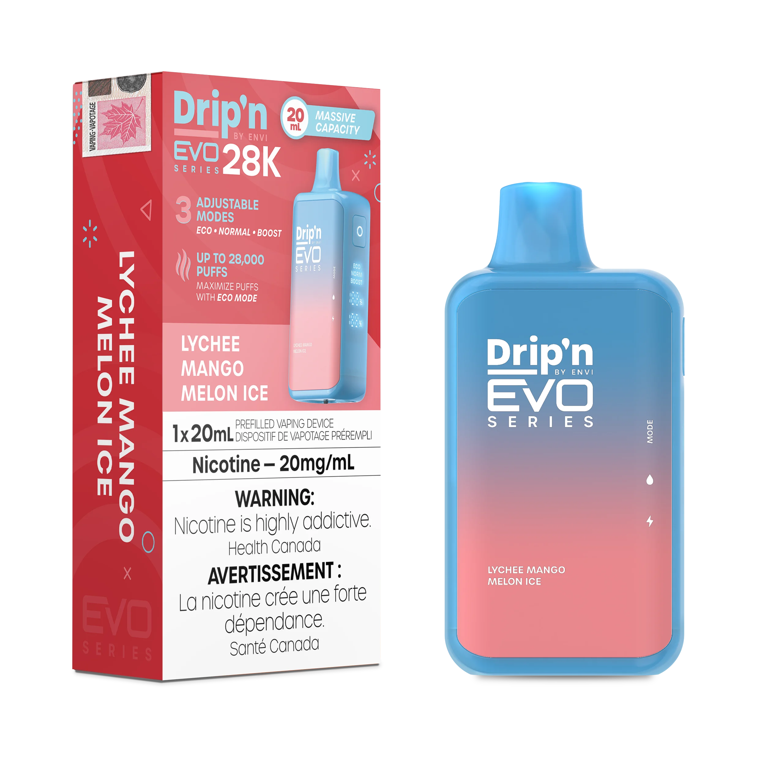 Drip'n By Envi Evo Series 28k (28000) Disposable Lychee Mango Melon Ice