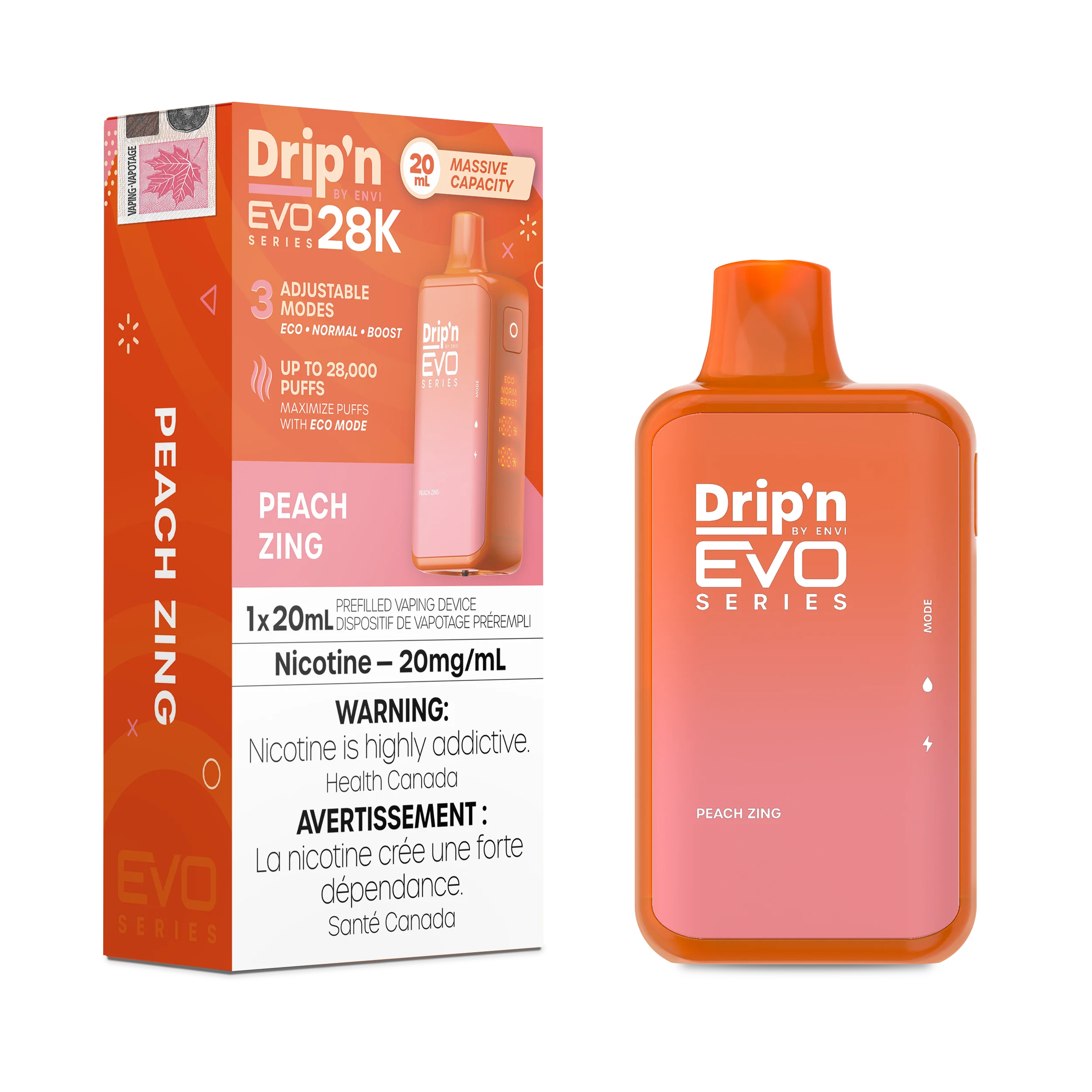 Drip'n By Envi Evo Series 28k (28000) Disposable Peach Zing