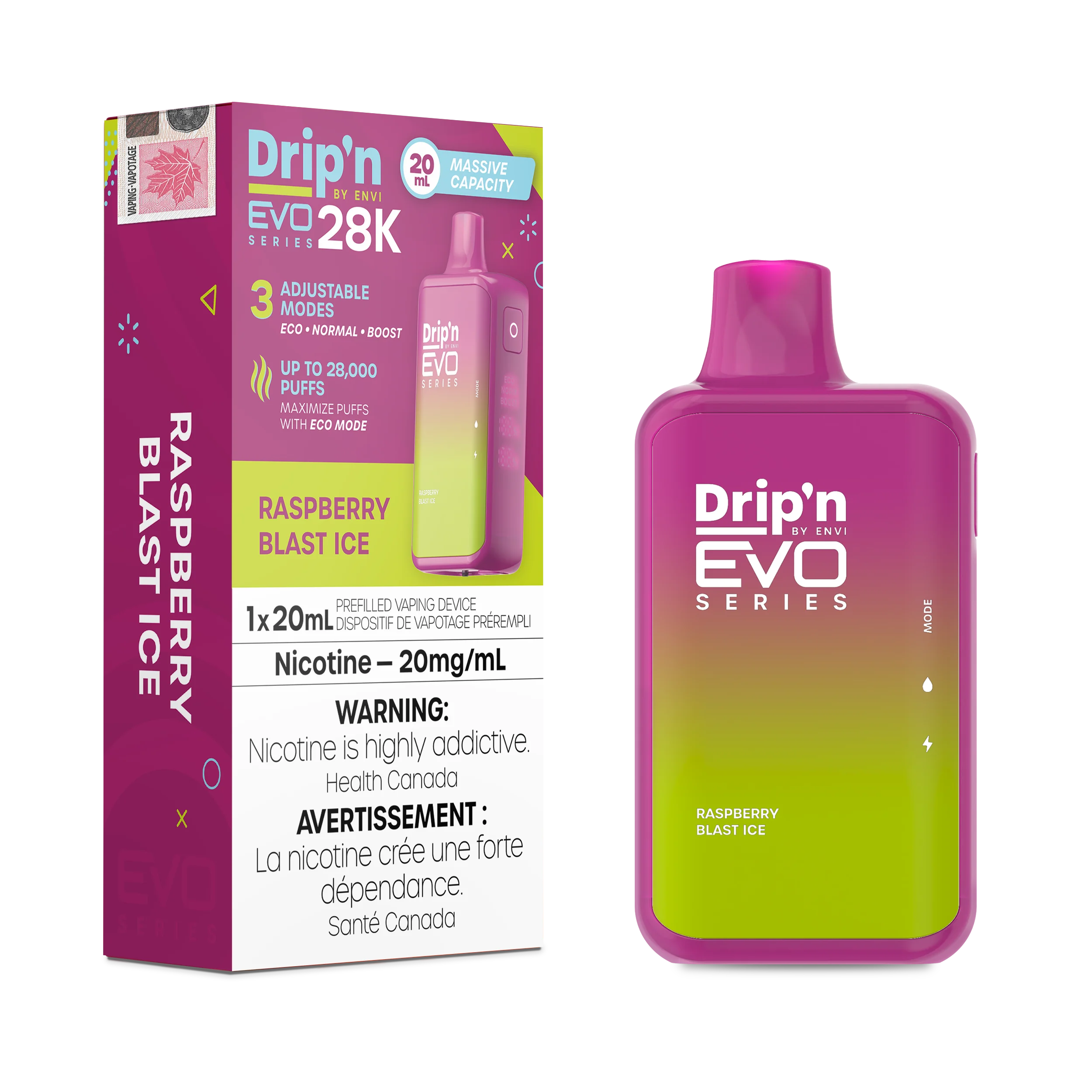 Drip'n By Envi Evo Series 28k (28000) Disposable Raspberry Blast Ice