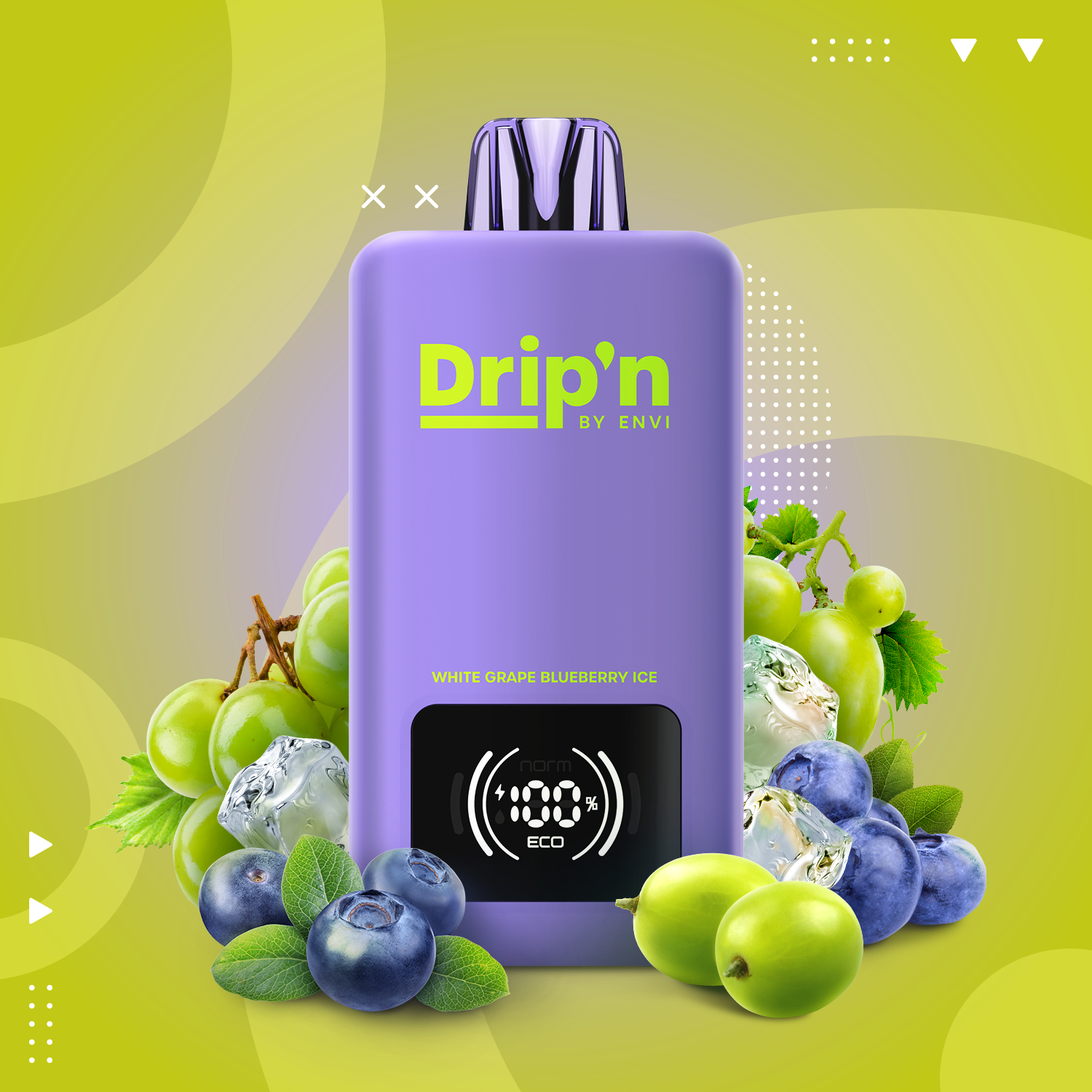 Drip'n by Envi 70K 26ML Disposable White Grape Blueberry Ice