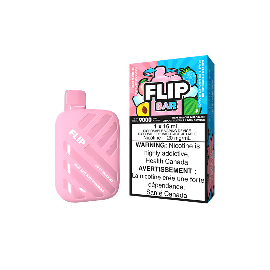 Flip Bar 9000 Disposable Juicy Peach Ice And Blue Razz Watermelon Ice