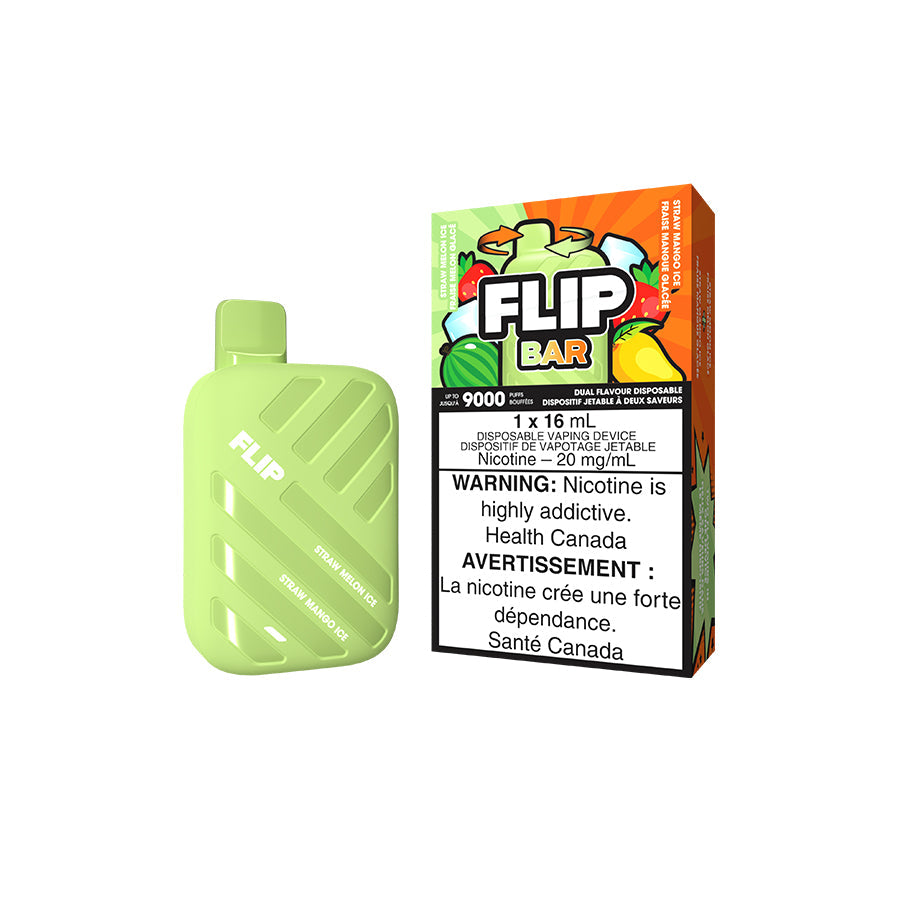 Flip Bar 9000 Disposable Straw Melon Ice And Straw Mango Ice