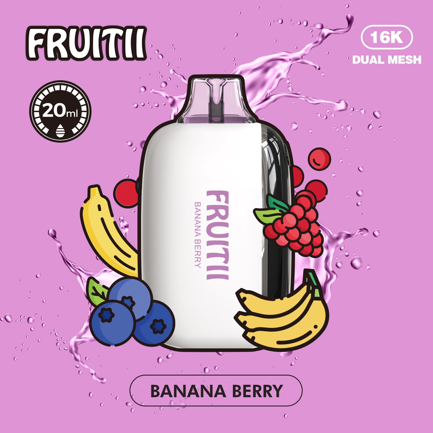 Fruitii 16k (16000) Disposable Vape Banana Berry