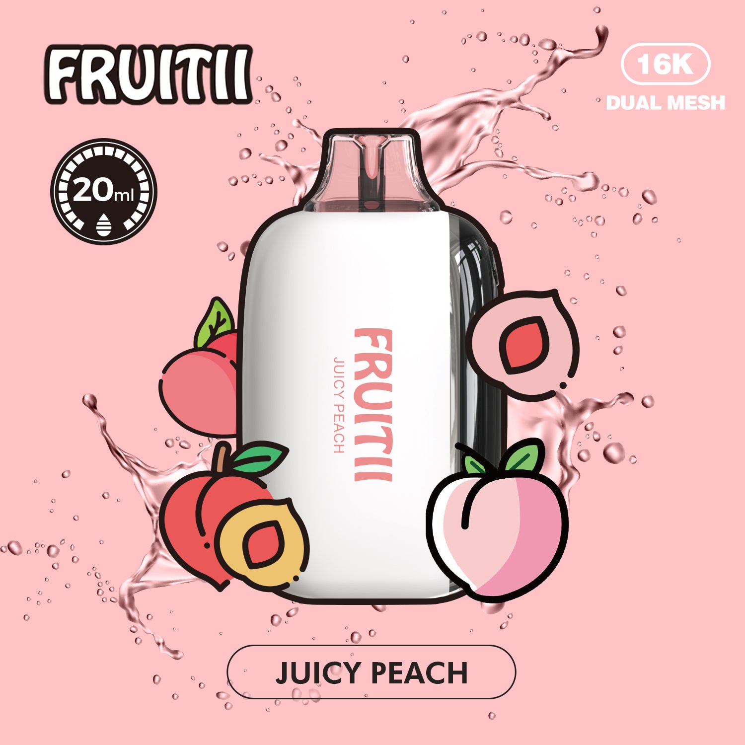 Fruitii 16k (16000) Disposable Vape Juicy Peach