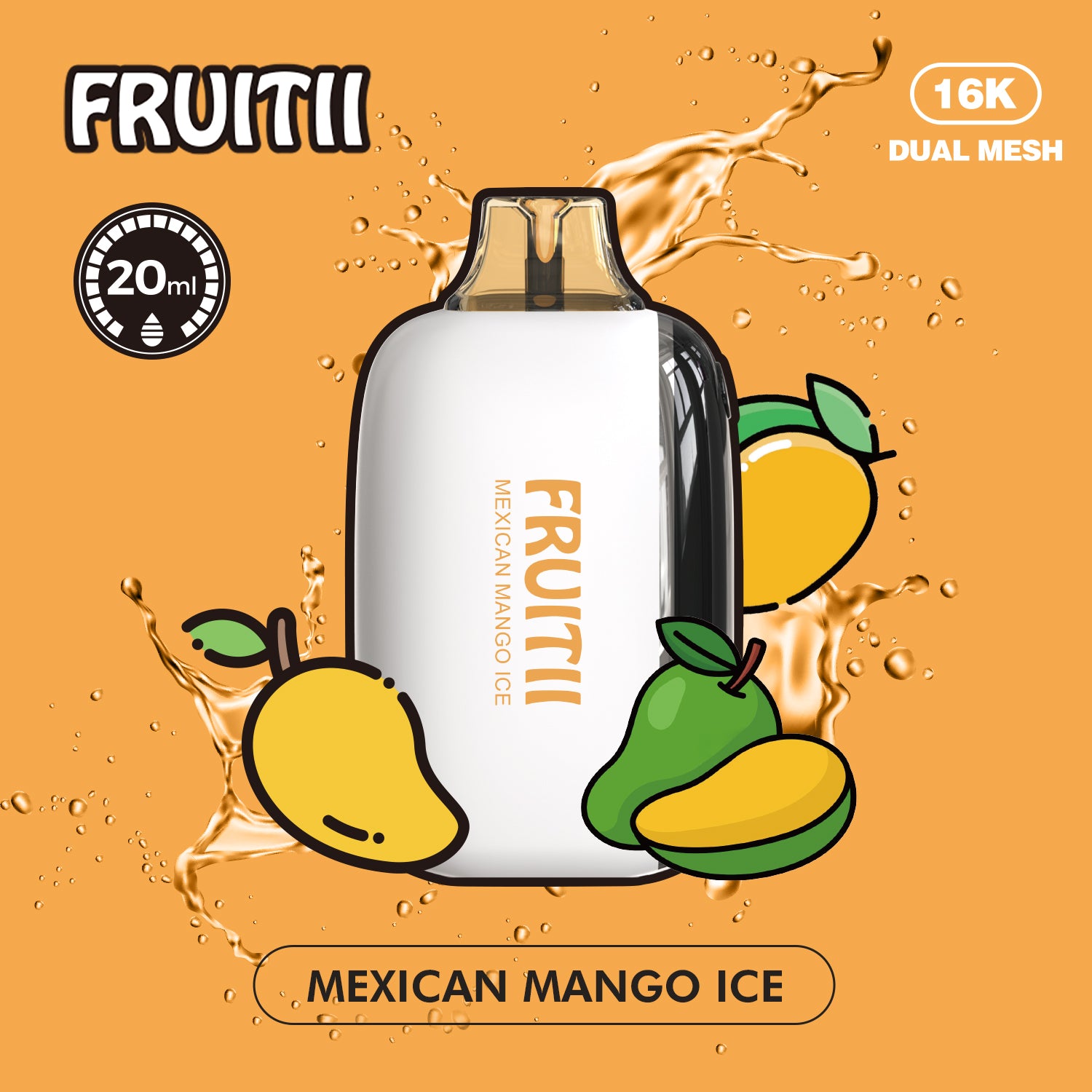 Fruitii 16k (16000) Disposable Vape Mexican Mango Ice