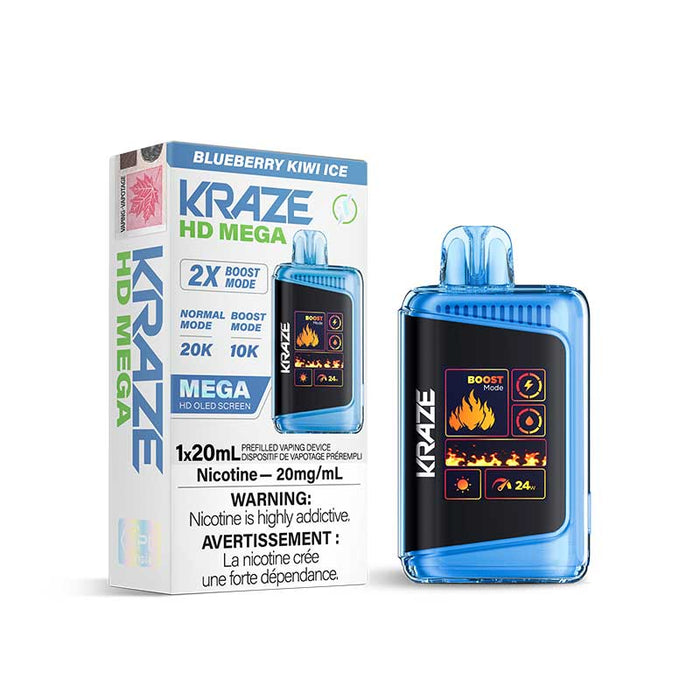 Kraze Hd Mega 20000 Disposable Blueberry Kiwi Ice