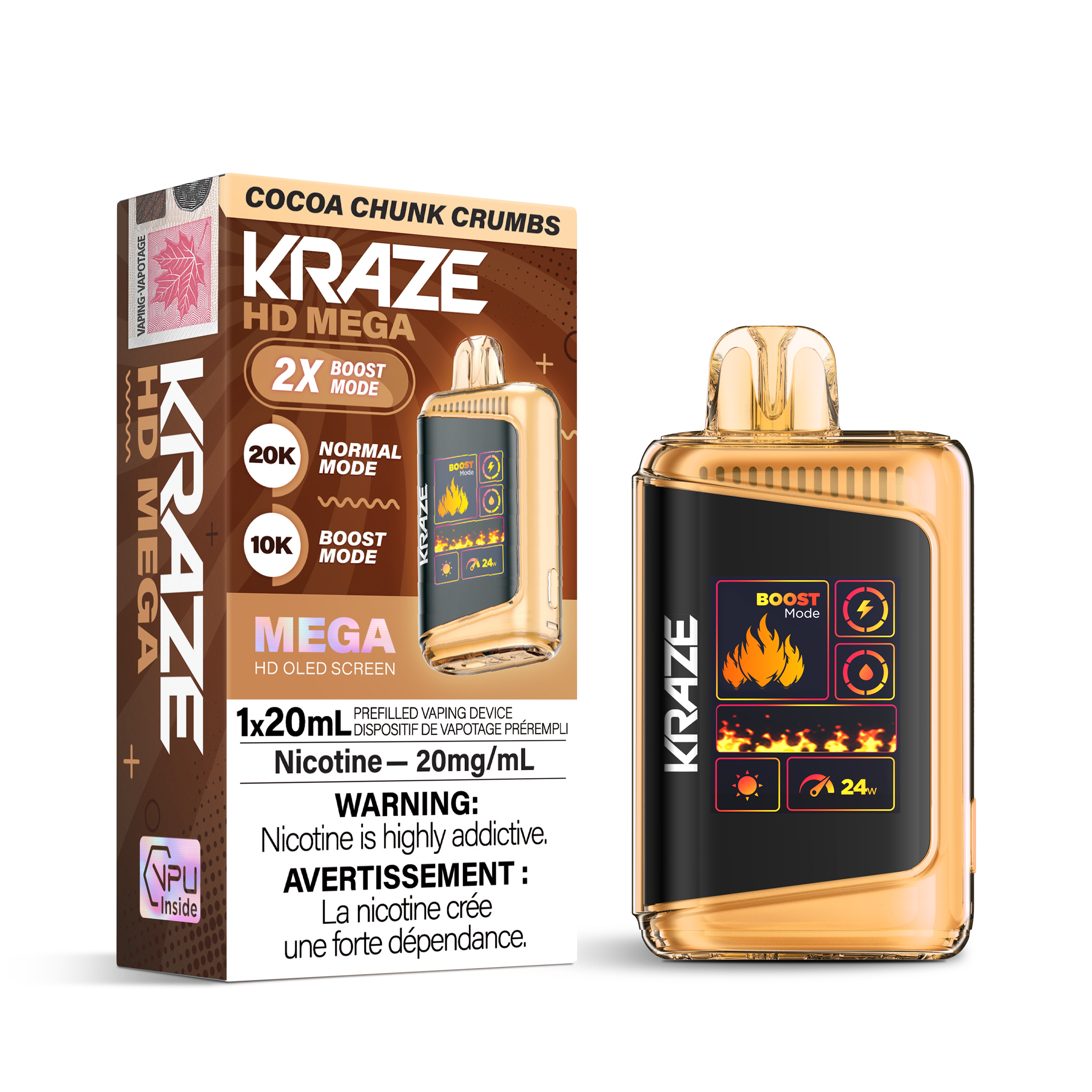 Kraze Hd Mega 20000 Disposable Cocoa Chunk Crumbs