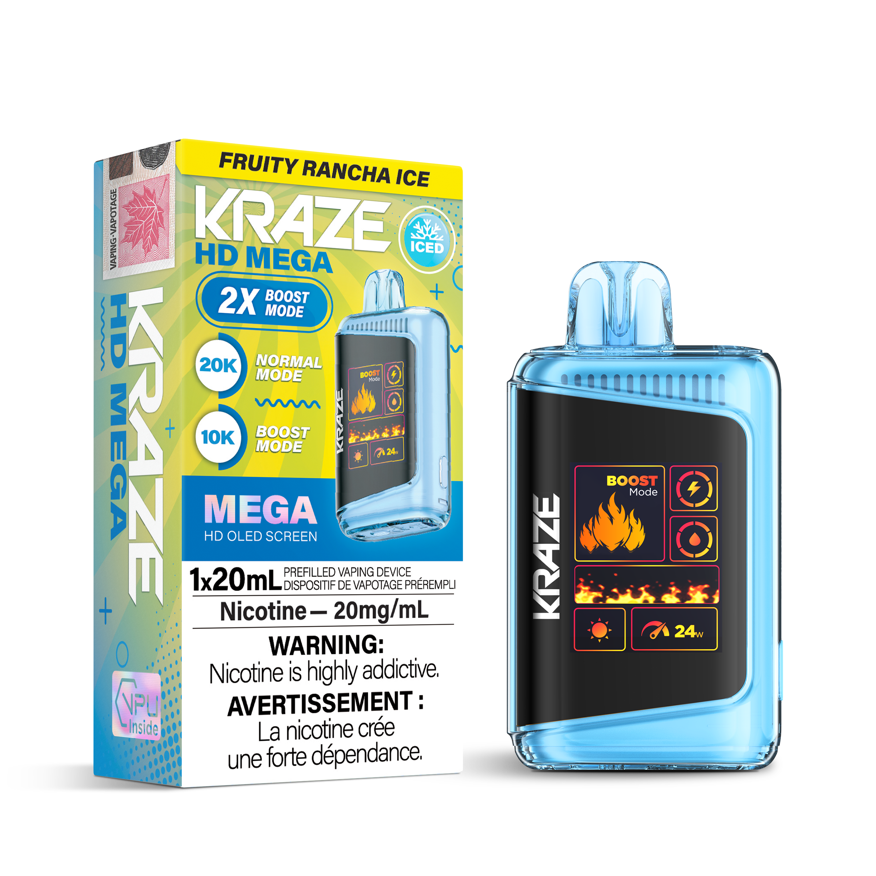 Kraze Hd Mega 20000 Disposable Fruity Rancha Ice