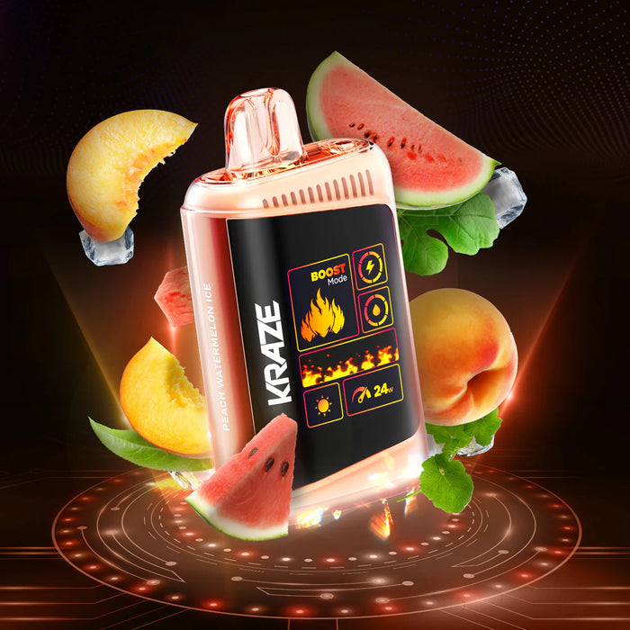 Kraze Hd Mega 20000 Disposable Peach Watermelon Ice