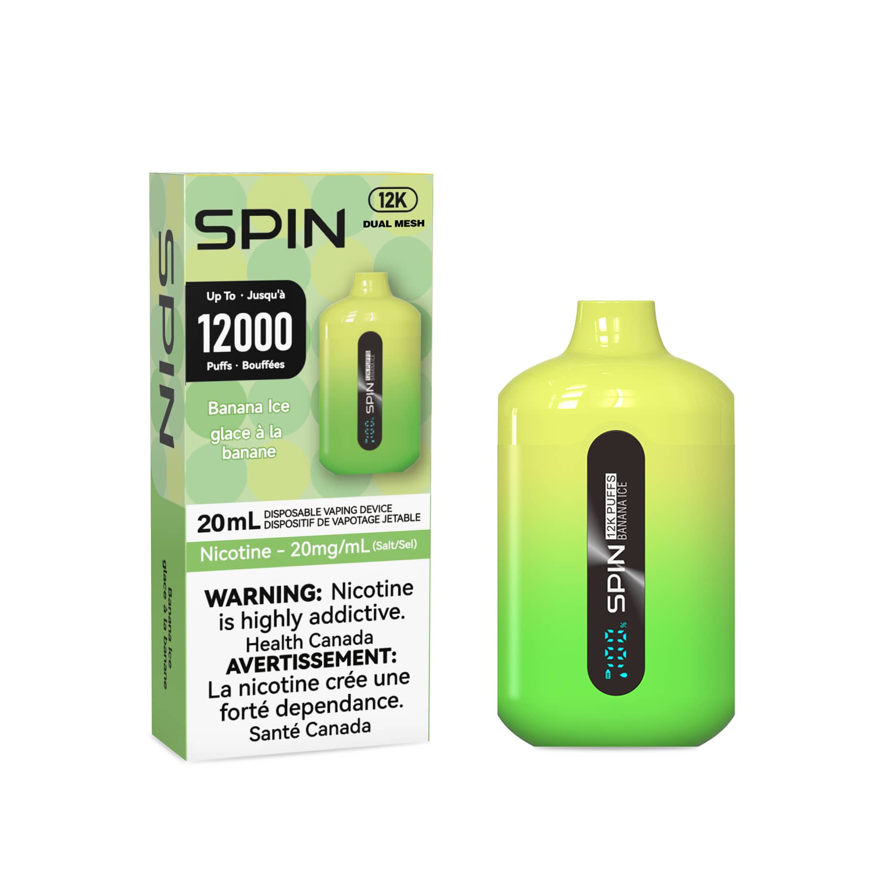 Spin 12K (12000) Disposable Vape Banana Ice