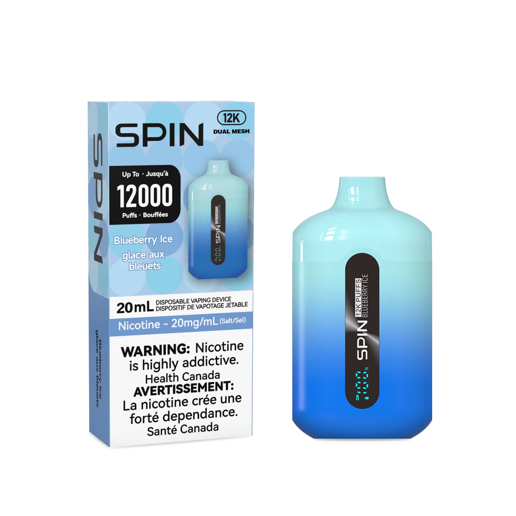 Spin 12K (12000) Disposable Vape Blueberry Ice