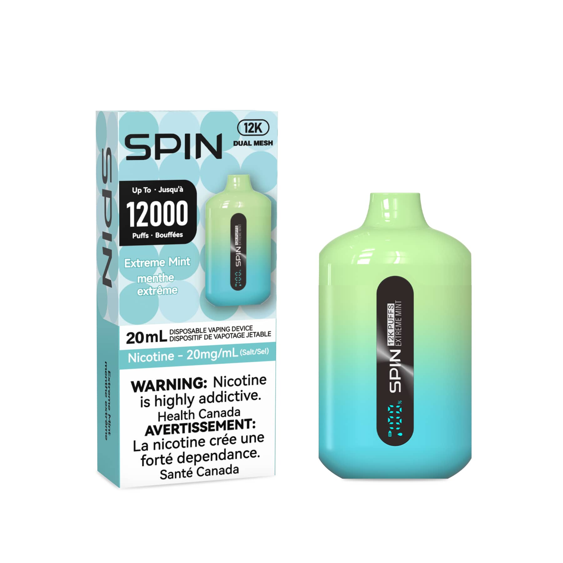 Spin 12K (12000) Disposable Vape Extreme Mint