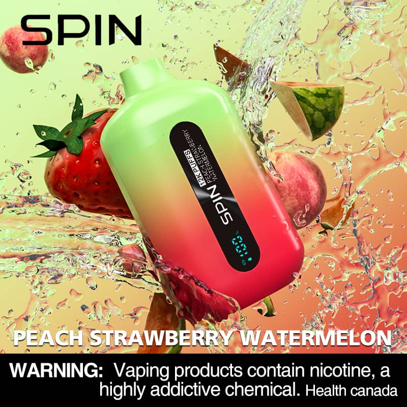 Spin 12K (12000) Disposable Vape Peach Strawberry Watermelon