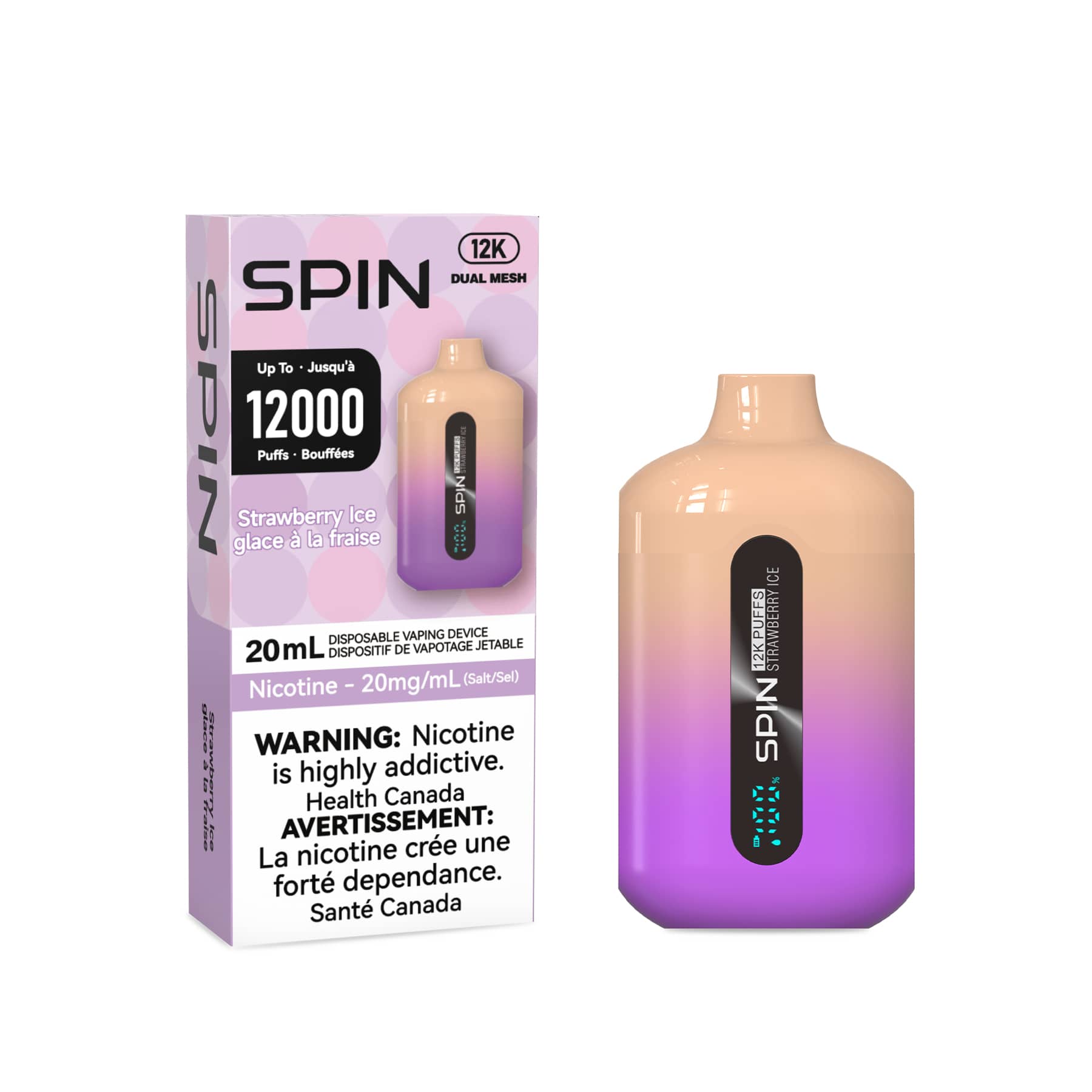 Spin 12K (12000) Disposable Vape Strawberry Ice