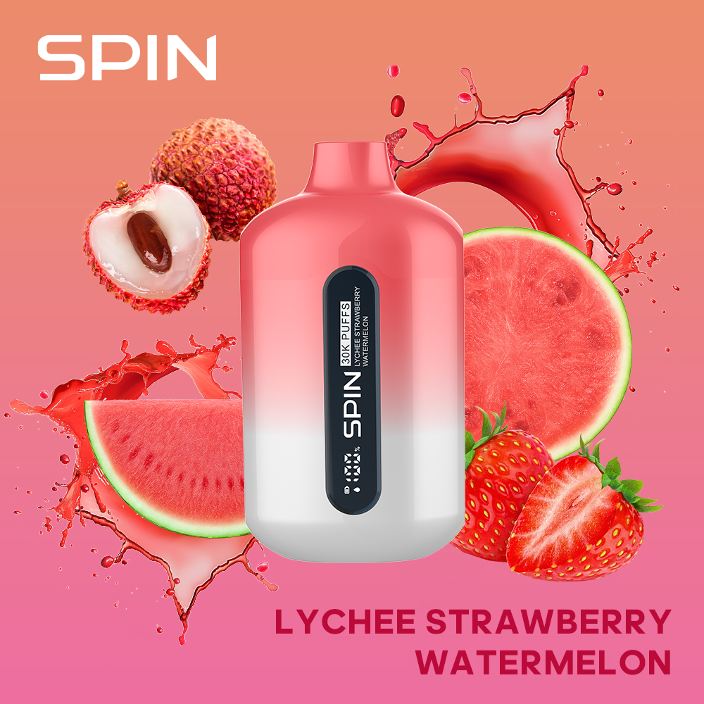 Spin 30K (30000) Disposable Vape Lychee Strawberry Watermelon