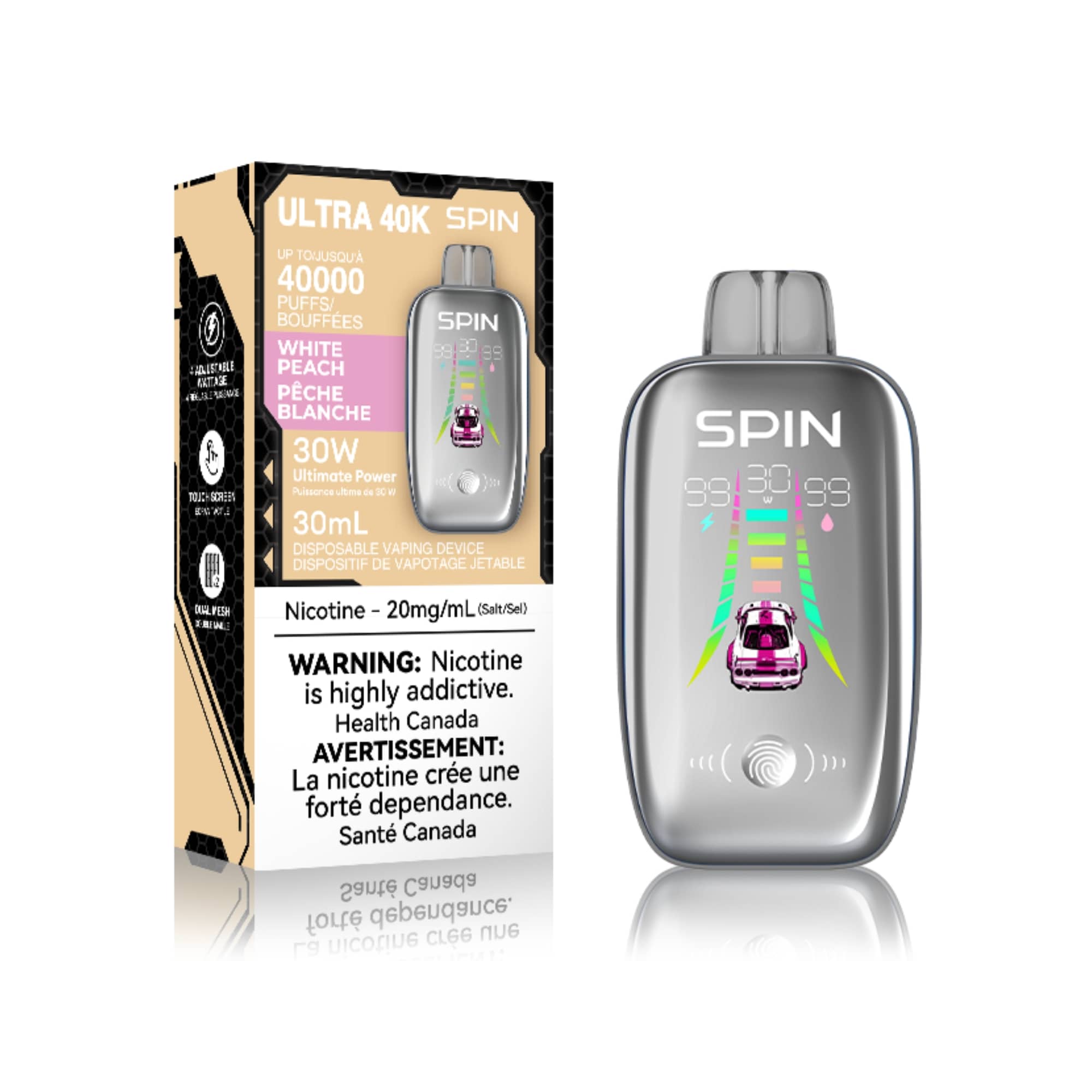 Spin Ultra 40K (40000) Disposable Vape White Peach