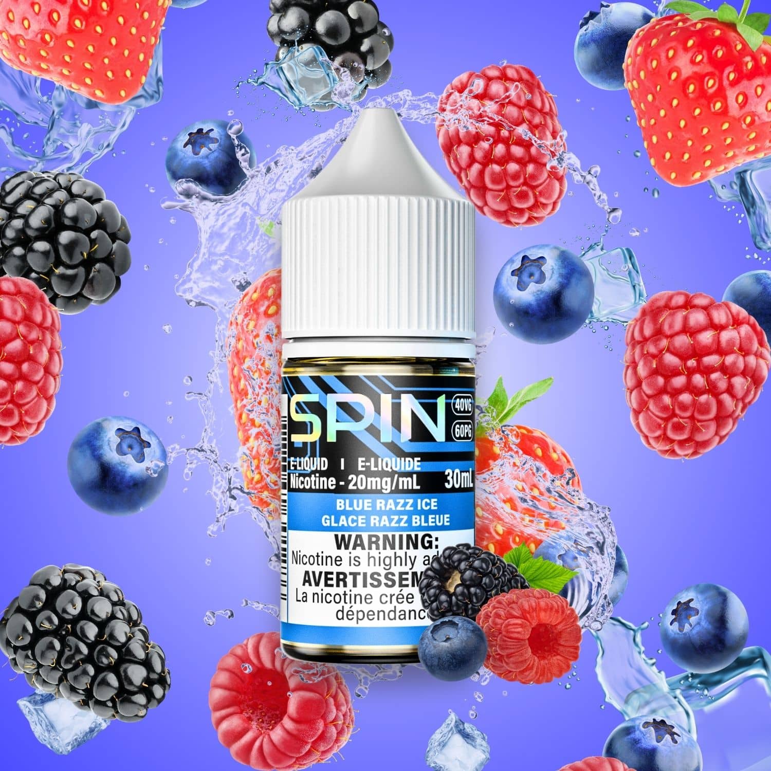 Spin E-Liquid Salt Blue Razz Ice