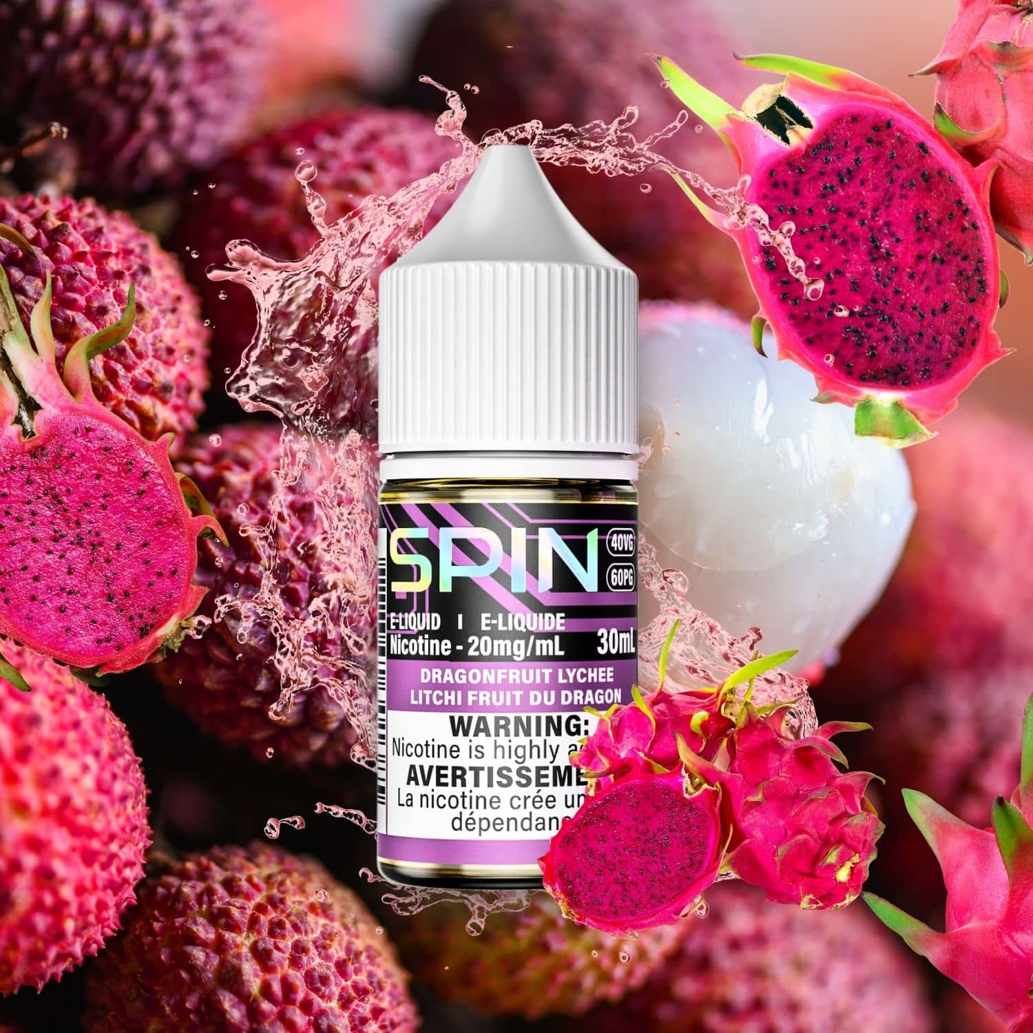 Spin E-Liquid Salt Dragonfruit Lychee