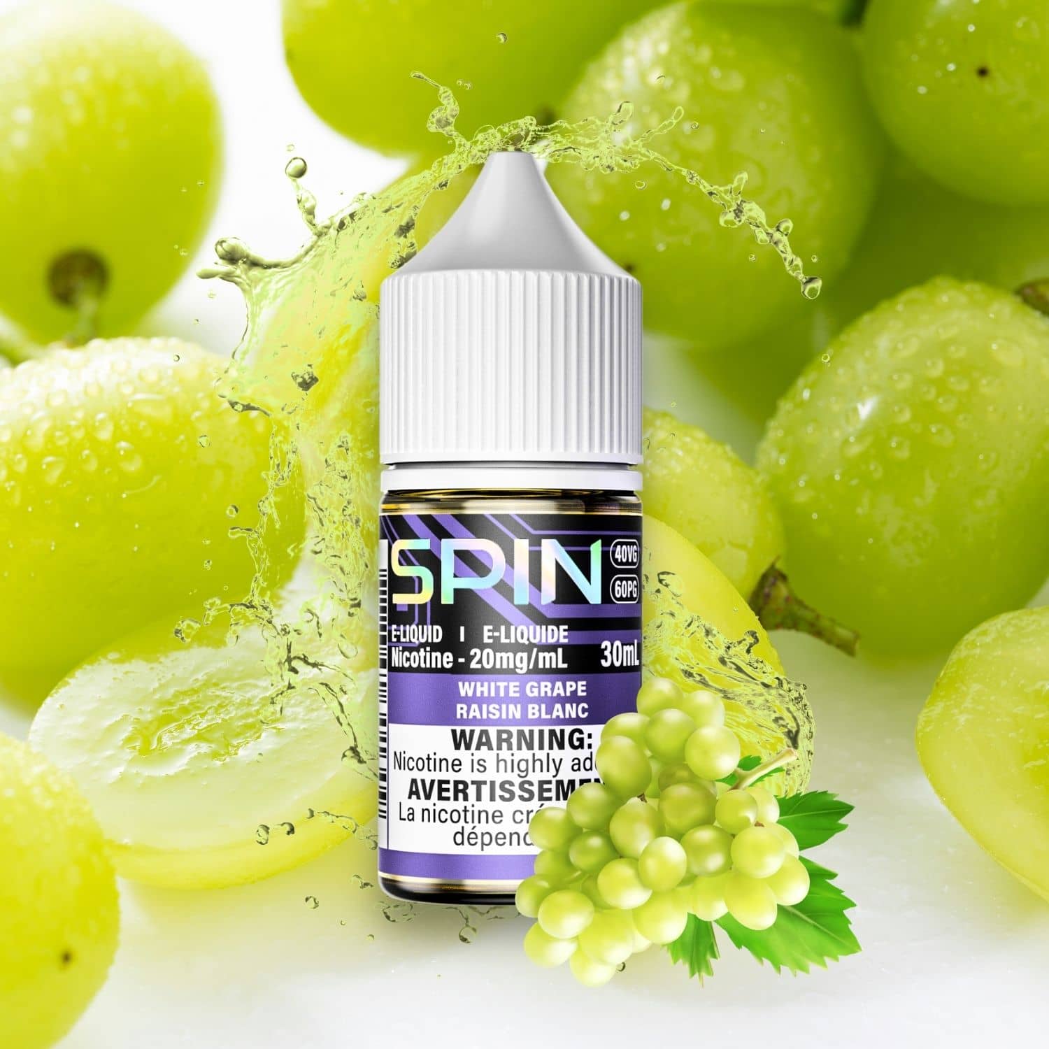 Spin E-Liquid Salt White Grape