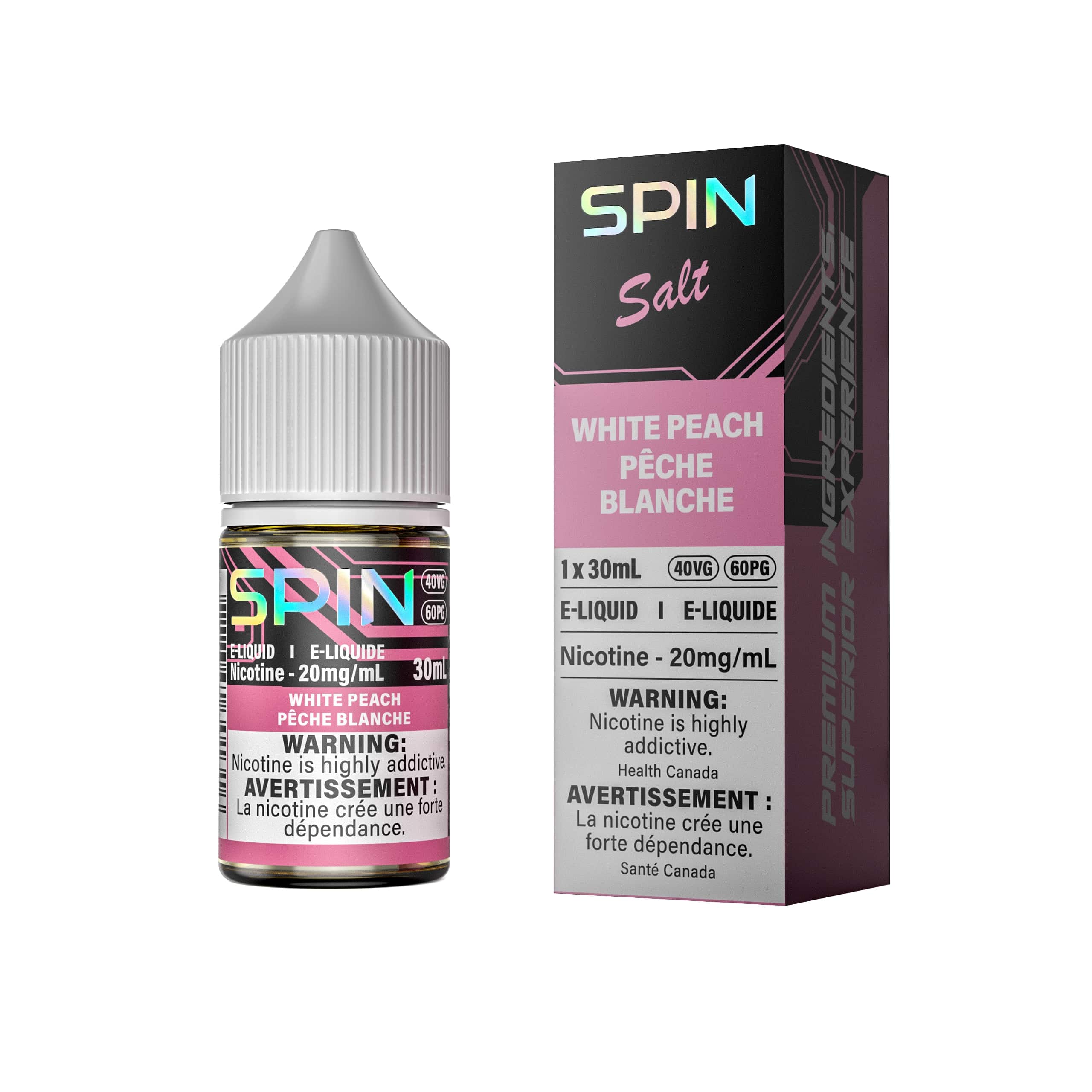 Spin E-Liquid Salt White Peach