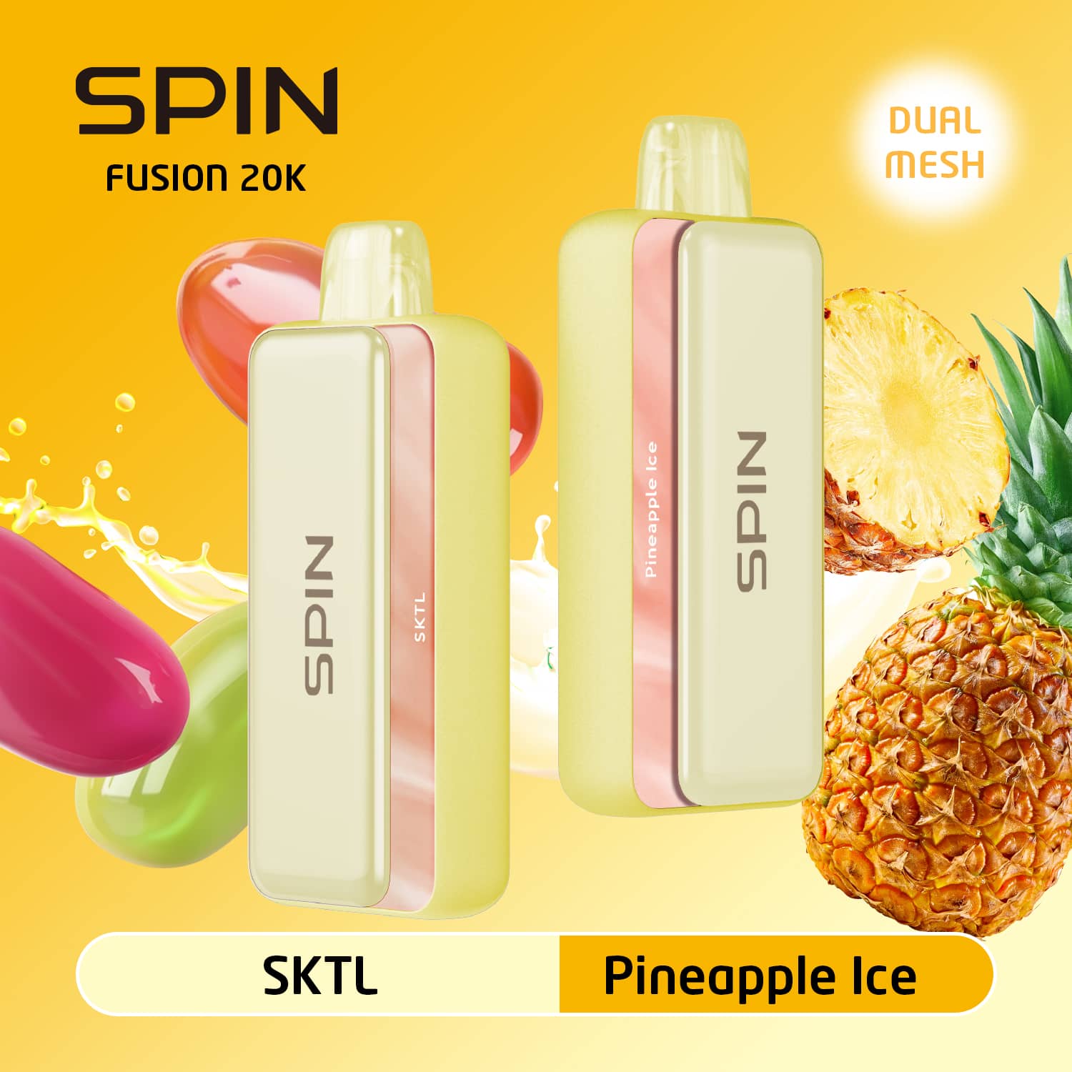 Spin Fusion 20K Disposable Vape SKTL and Pineapple Ice