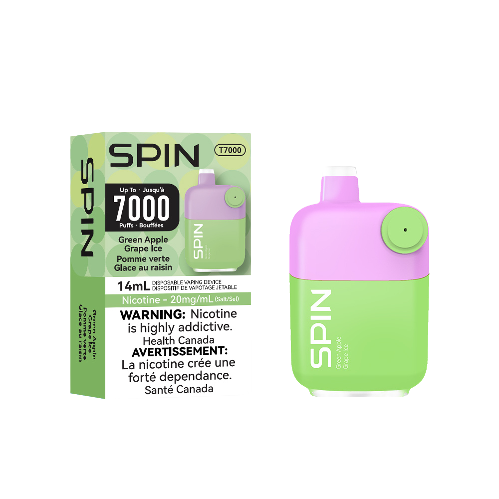Spin T7000 Disposable Vape - Green Apple Grape Ice