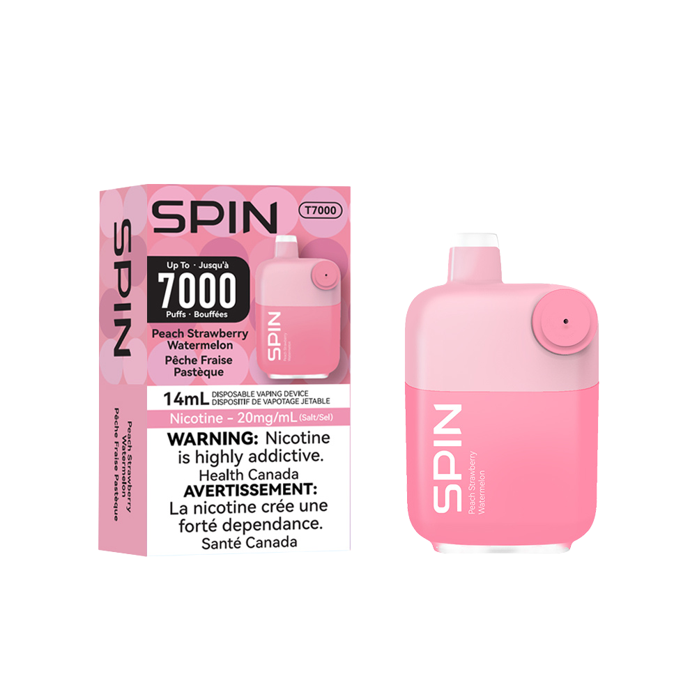 Spin T7000 Disposable Vape - Peach Strawberry Watermelon